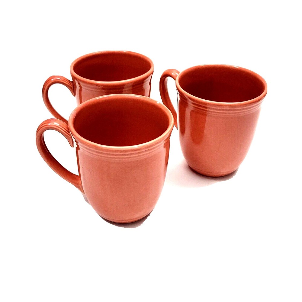 Oneida Petals Mugs Set Of 3 Pink Salmon